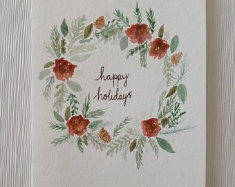 Christmas Card Watercolor Print