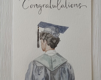 Grad Watercolor Card Print