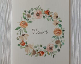 Blessed Card Watercolor Print
