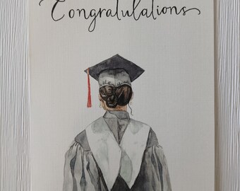 Grad Watercolor Card Print