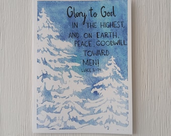 Christmas Card Watercolor Print