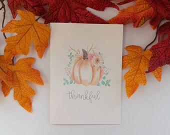 Fall Pumpkin Watercolor Print