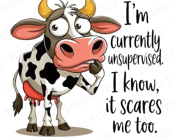 Funny Cow Sublimation PNG, Sarcastic Cow Mom T-Shirt Design, Sassy Animal Lover Gift