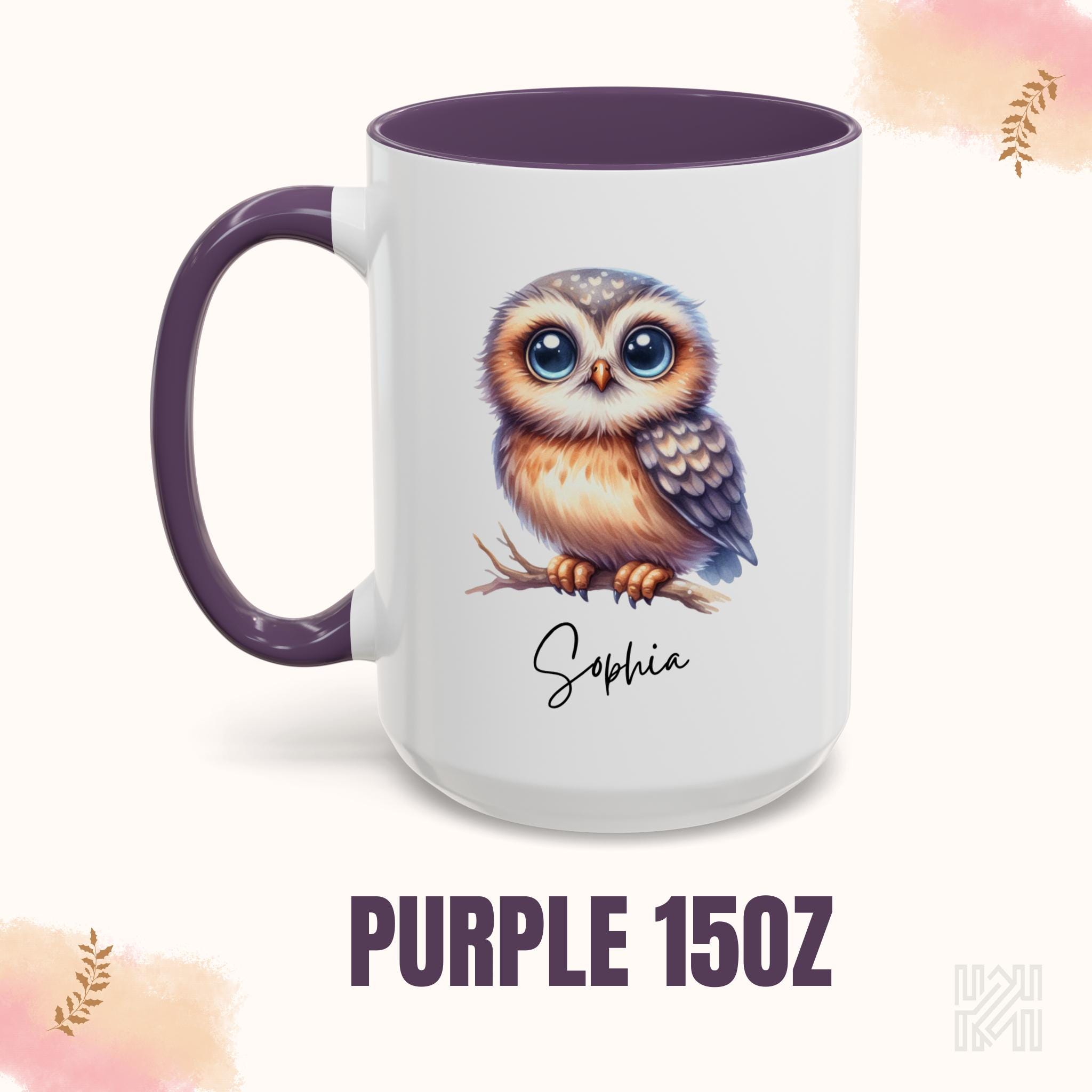 Personalized Owl Mug, Custom Name Coffee Cup, Cute Animal Lover Gift, Teacher Appreciation Mug, Kids