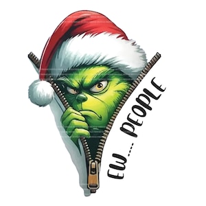 Funny Ew People, Grumpy Christmas Monster Sublimation PNG, T-Shirt Printing Design, Instant Digital Download