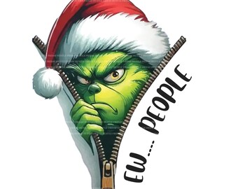 Funny Ew People, Grumpy Christmas Monster Sublimation PNG, T-Shirt Printing Design, Instant Digital Download