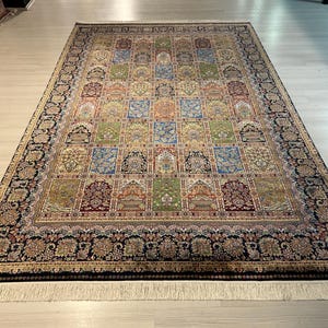 7X10 ft Silk Rug, Medium Silk Rug, Rug for Living Room, High Quality Silk Rug,Luxury Silk Rug, Home Decor, Qum Silk Rug