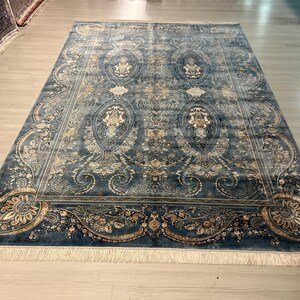 7x10 ft Classic Hereke Style Medallion Design Silk Rug, Turkish Silk Rug, Rug for Living Room, Luxury Silk Rug, Anatolian Silk Rug