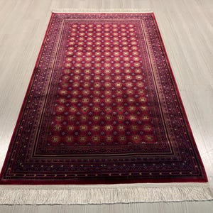 3X5 ft Afghan Pattern Silk Rug, Traditional Silk Rug, Rug for Living Room, High Quality Silk Rug,Runner Silk Rug, Home Decor, Entryway Rug