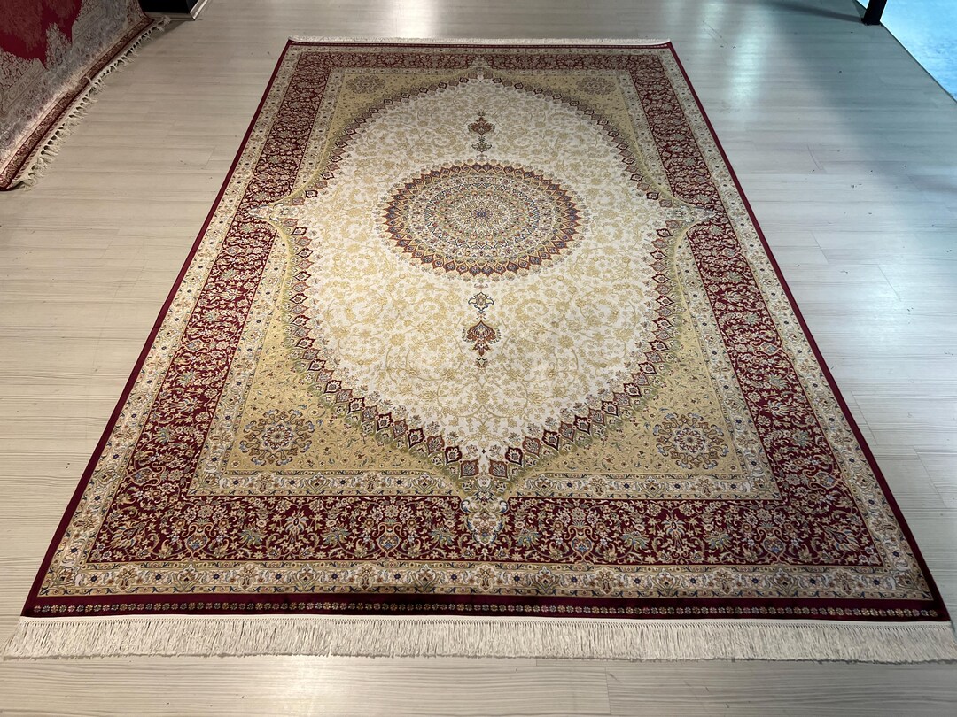Red Modal Silk Rug, Qum Design, Home Decor (6.56X9.84 Ft) - Etsy