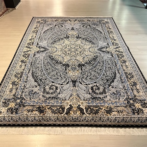 7X10 ft Persian Medallion Silk Rug, Medium Silk Rug, Rug for Living Room, High Quality Silk Rug,Luxury Silk Rug, Home Decor, Qum Silk Rug