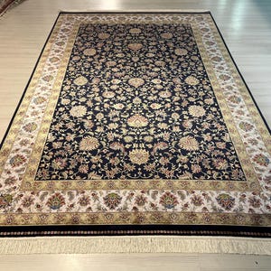7X10 ft Silk Rug, Medium Silk Rug, Rug for Living Room, High Quality Silk Rug,Luxury Silk Rug, Home Decor, Qum Silk Rug