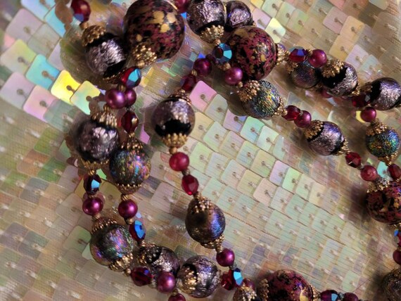 Iridescent crystal vintage 3 strand choker or ant… - image 7