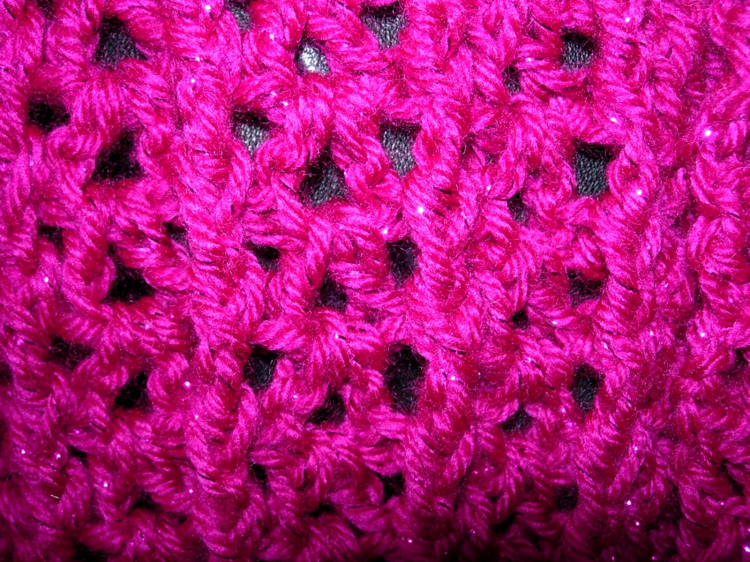 Beautiful Metallic Fucshia Colored Hand-crocheted Scarf - Etsy