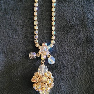 Vintage iridescent aurora borealis antique necklace