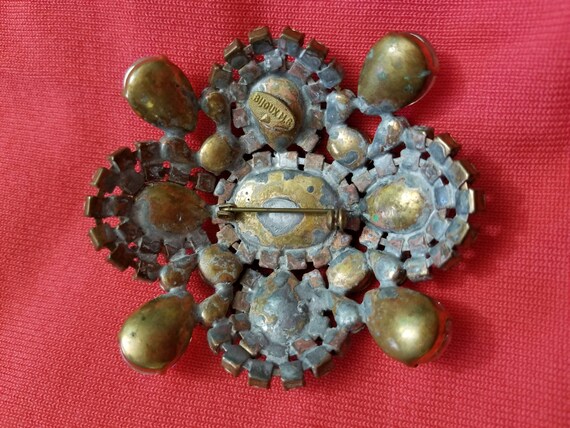 Vintage Amber, Teal and Aurora Pin or Brooch - image 5