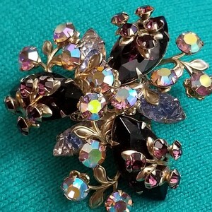 Vintage Czech Aurora Borealis Crystal Brooch or Pin