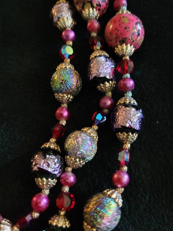Iridescent crystal vintage 3 strand choker or ant… - image 4