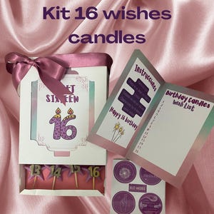 Sweet 16 Wishes Candles/Birthday Gift Candles Inspired by the Movie 16 Wishes/Perfect Original Birthday Gift with Wishes