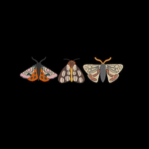 Moth embroidery designs file,Trio lunar moth embroidery designs,Trendy embroidery designs,4 size,instant download digital