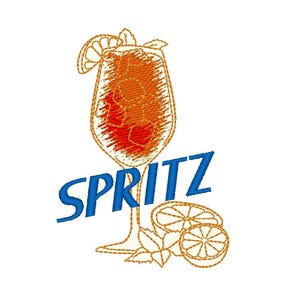 Cocktail Spritz Embroidery Designs,Summer Embroidery Design,Trendy embroidery file,4 size.