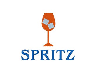 Spritz Cocktail Embroidery Design: Summer Drink (Digital Download)