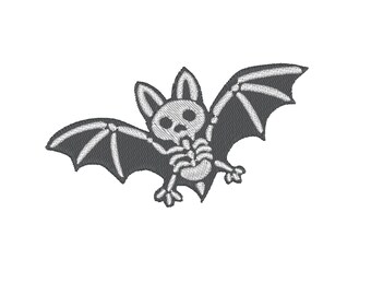 Halloween Fledermaus Skelett Stickdatei, Niedliche Fledermaus Stickdatei (Digitaler Download)