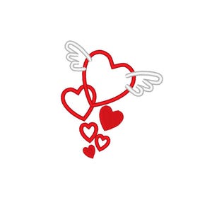 Mini Hearts Valentine embroidery designs file 4 size,instant digital download.