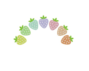 Strawberry embroidery designs file,Rainbow embroidery design,3size.