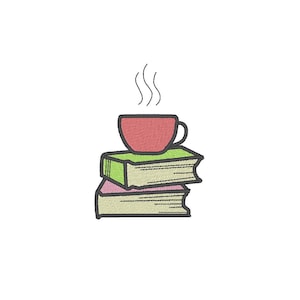 Book Stack Embroidery Design: Mini Books (Instant Download)