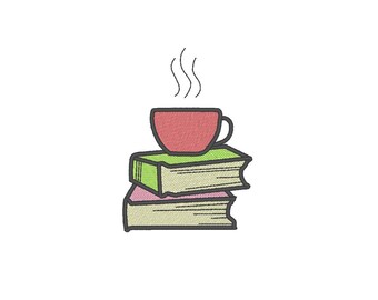 Diseño de bordado de pila de libros: Minilibros (Descarga instantánea)