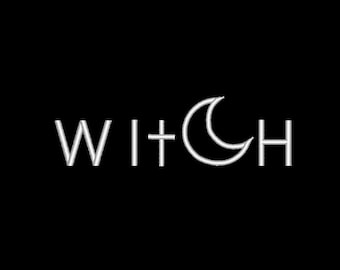 Witch Halloween Embroidery Design: Minimalist Lettering (Digital Download)