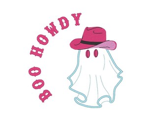 Disegno da ricamo Ghost Cowboy: Halloween Boo Howdy (download digitale)
