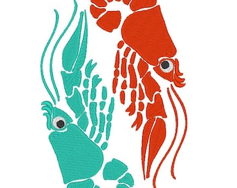 Lobster Embroidery Design: Nautical Sea Life (Digital File)