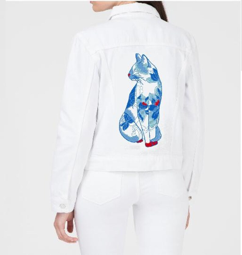 Japanese cat love embroidered coat YV401 main image 1