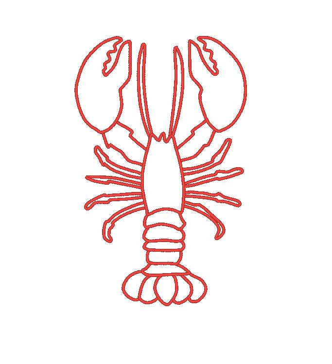 Lobster Embroidery Design Files | Trendy Nautical Machine Embroidery ,5 size,Digital File.