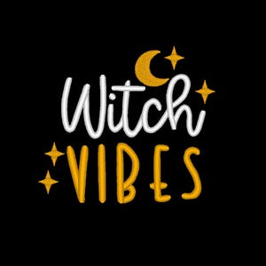 Witch Embroidery Designs for Halloween, Halloween Embroidery File, Witch vibes embroidery files,5 size.