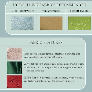 Custom Cushion Cover Bench Cushion Cover Pillow Cover for Indoor Seat Cover Linen Daybed Cover Replacement Cover Washable Cover for Cushion image 7