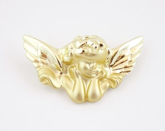 Vintage Cherub Brooch Pendant, DANECRAFT Large Figural Angel Brooch, Romantic Love Brooch, Valentines Day Gift Idea