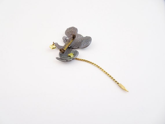 Vintage Ultra Craft Mouse Brooch, Dangling Heart … - image 4