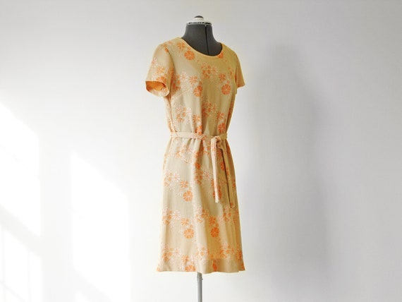 Vintage 1970s Dress, JOAN CURTIS Knit Floral Plea… - image 3