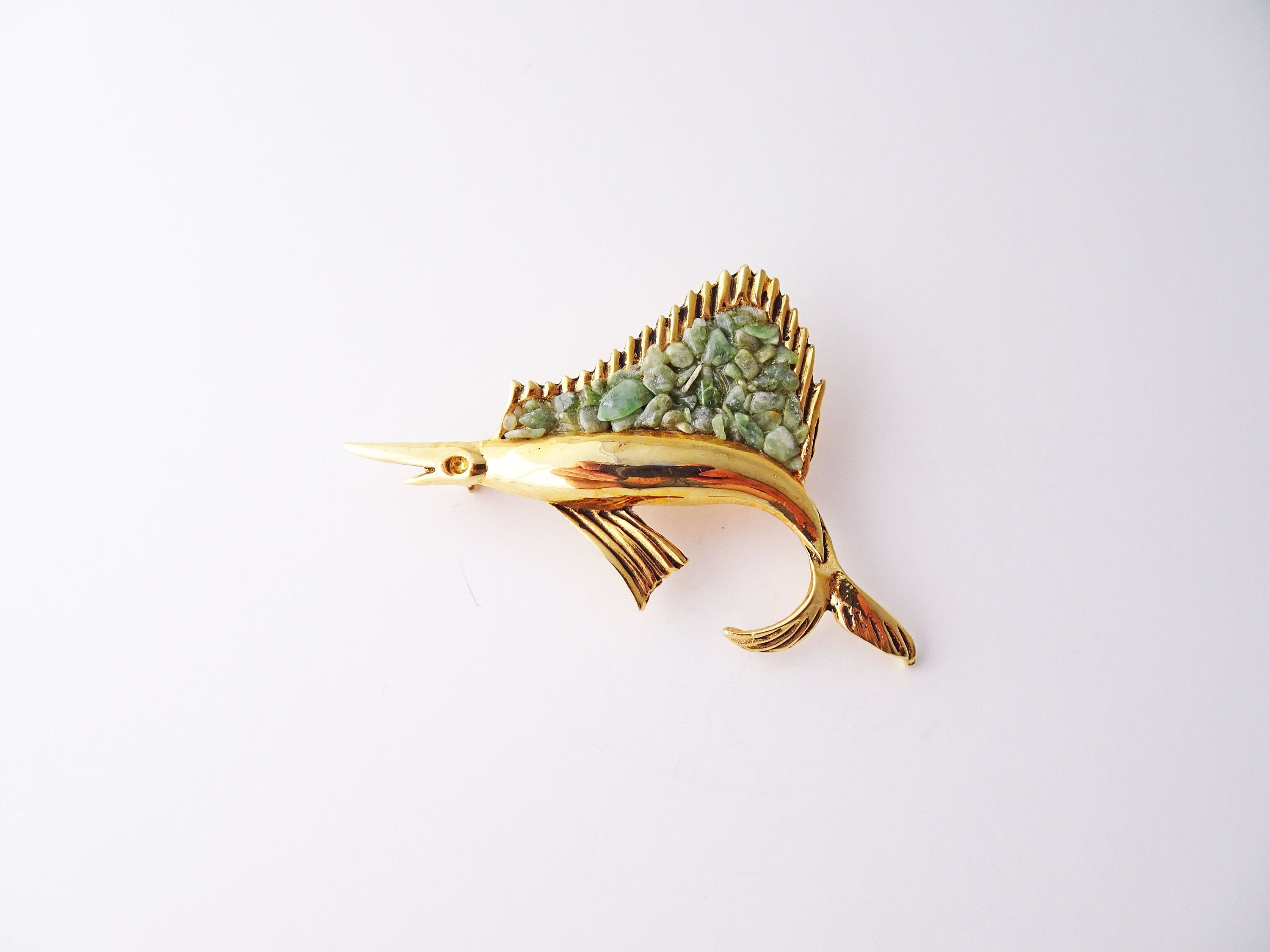 Jade Fish Brooch 