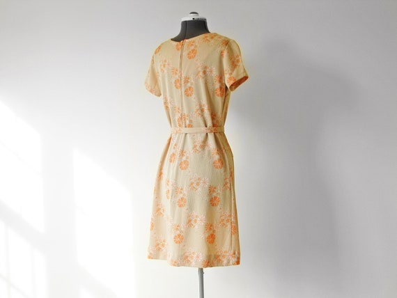 Vintage 1970s Dress, JOAN CURTIS Knit Floral Plea… - image 4