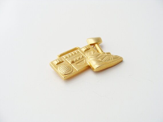 Vintage Boombox Brooch, Sneaker Shoe Hand Weight … - image 3