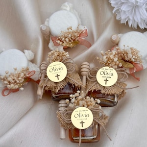 Baptism Honey Favors, Baby Shower Favors, Baptism Gifts,  Mini Honey Jar Favors, Meant to Bee Wedding Favors, Mini Jar of Honey