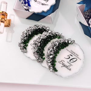Personalized Birthday Party Epoxy Magnet Favor, 50th Birthday Gift, Adult Party Favors, 30th, 40th, 70th, 80th, 90th, 100th Birthday Favors