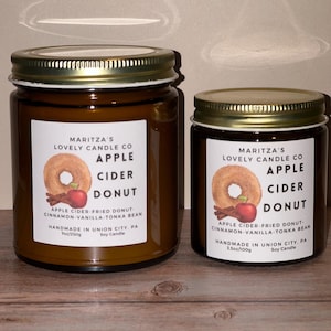 Apple Cider Donut Candle | Fall Bakery Scented Soy Candle