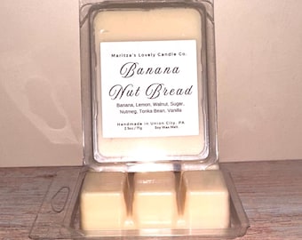 Banana Nut Bread Soy Wax Melt | Warm Bakery Scent