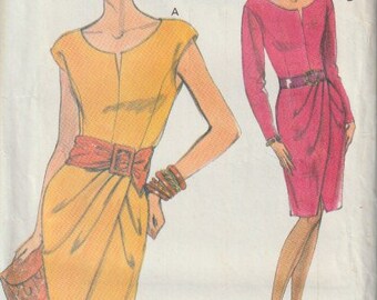 Vogue 8050 Misses' Dress Sizes 8, 10, 12 Vintage UNCUT Pattern 1991 Rare Easy Pattern