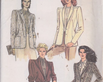 Vogue 8109 Misses' and Miss Petite Jacket Size 12 Vintage UNCUT Pattern Rare